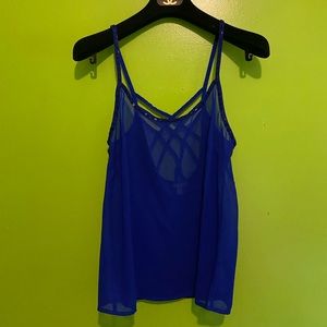 Royal blue see through top